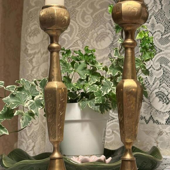 Vintage Elegant Gold Candle Holders - Picture 3 of 9